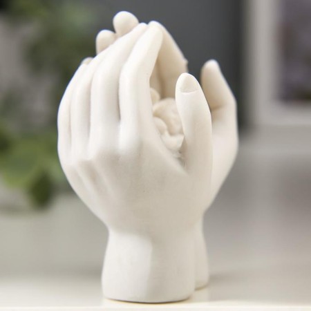 Souvenir Polystone "Angel Sleeping in the palms" 6.7x5.5x4.3 cm-2