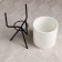 Kashpo "cylinder" white, on a black stand, 15x8x8cm