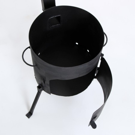 Bake under a cauldron with a pipe, door, removable legs, 8 l, steel - 2 mm-2