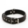 Collar leather two-layer rogging "hedgehog", 65 x 3.5 cm, Osh 50-60 cm, black