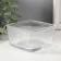 Glass of glass per 1 candle "square ribbed" transparent 9x9x5.5 cm