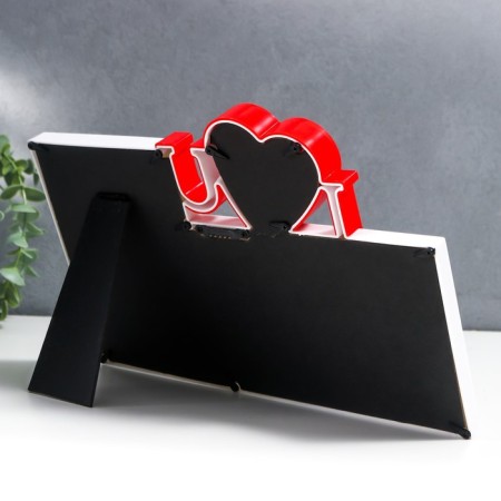 Photo frame plastic in 2 photos 10x15 cm "I love you" white 20x30.5 cm-2