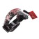Glasses-mask for motorcycle driving, transparent glass, red-black color, OM-21