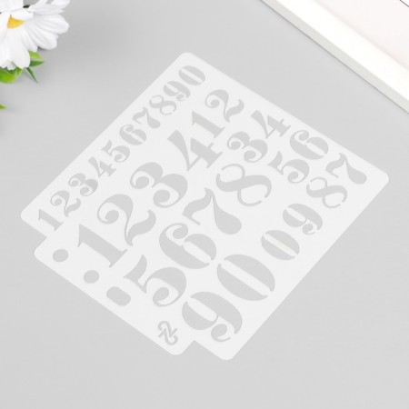 Stencil plastic "numbers" 13x14 cm-1