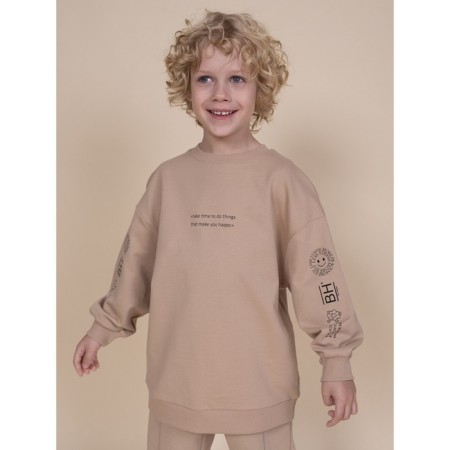 Sweatshirt for boys, height 98 cm, sandy color-7