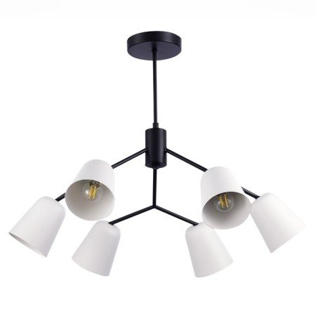 Ceiling EVOLUCE lamp. Sle155942-06. Mario. 6x40 watts, E14, 69x69x52 cm, black color-3