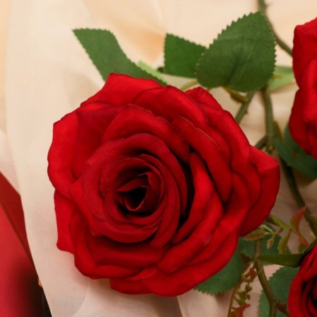 Artificial flowers "rose charm" 8x58 cm, red-1