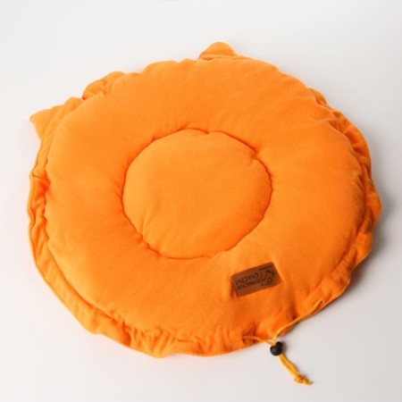 Animal bed lying on a screed with ears, orange color 30-50 cm-1
