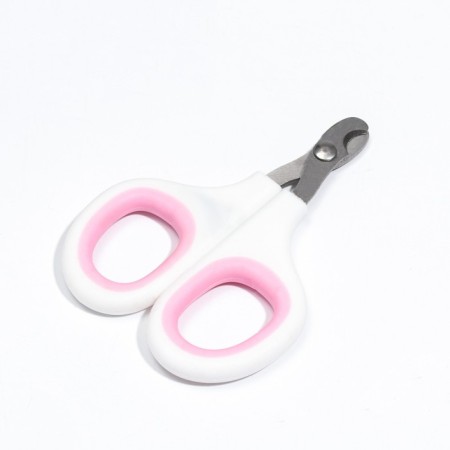 Coger scissors with soft handles, hole 8 mm, white-pink