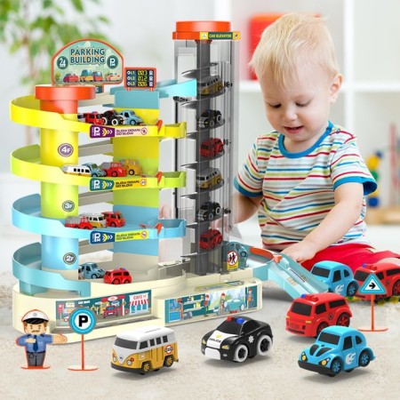 Parking "City", 6 cars, elevator, light and sound-6