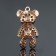 Suspension "Bear", white color in gold