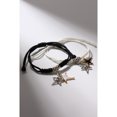 Bracelets "Demetrons" stars, black and white color, l = 12.5 cm-2