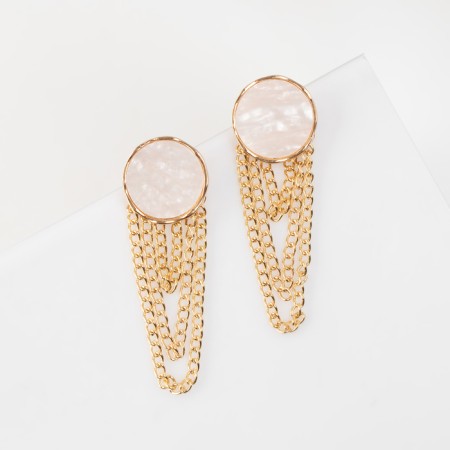 Earrings Assorted "Geometry" circle with a chain, color gold-1