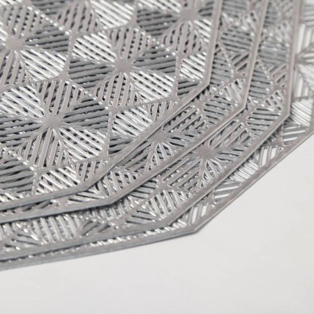 Set of serving napkins on the table "Hypnosis", 4 pcs, d = 38 cm, silver color-5