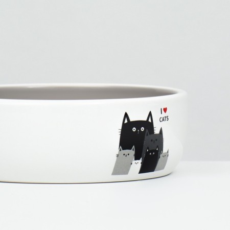 Ceramic "Favorite cats" 300 ml 13.4 x 4 cm, gray-white-4