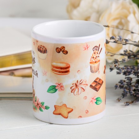 Sublimation mug "for the best mood" 320 ml, with application-1
