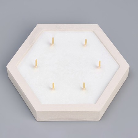 Figure Aromatic candle in concrete "hexagon", 14.5x2 cm, white, jasmine and patchouli-2