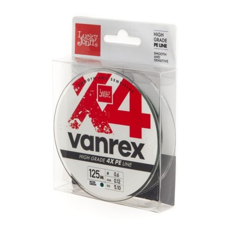 Леска плет. Lucky John Vanrex х4 BRAID Moss Green 125/012-1