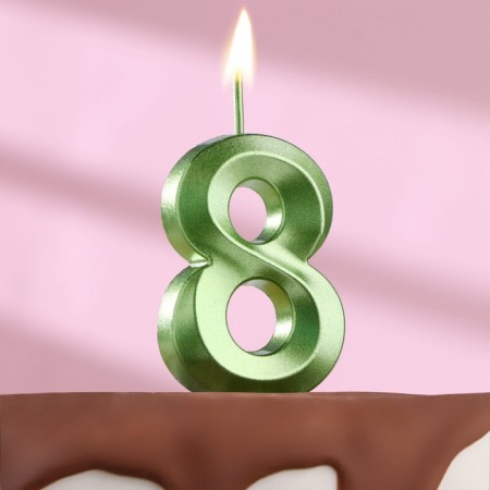 Candle in the cake on the skewer "Fine", the number "8", the emerald, 5 cm