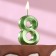 Candle in the cake on the skewer "Fine", the number "8", the emerald, 5 cm