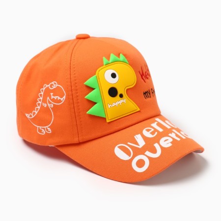 Children's cap "Dino" minku orange color, rn 52-54