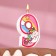 Candle in the cake "Unicorn with a ball", number 9, pink, 6.5 cm