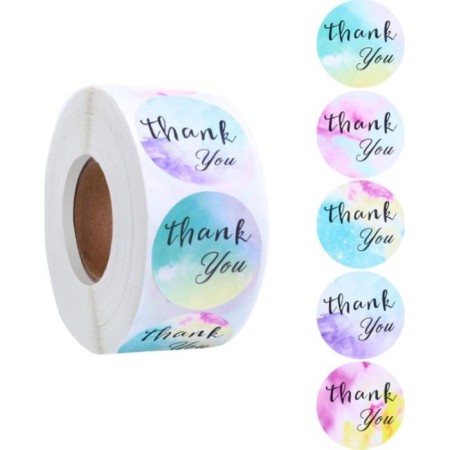 Stick Paper "Delicate fog. Thank you" d = 2.5 cm 500 pcs in roll