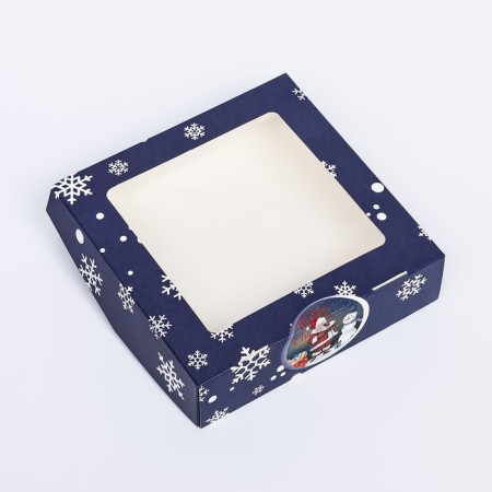 Folding box with a blizzard window, 15 x 15 x 4 cm-2