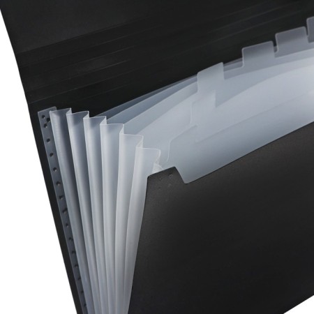Folder file Calligrata 6 department. A4 plastic 0.7mm black. Mix TsV rubber bands-4
