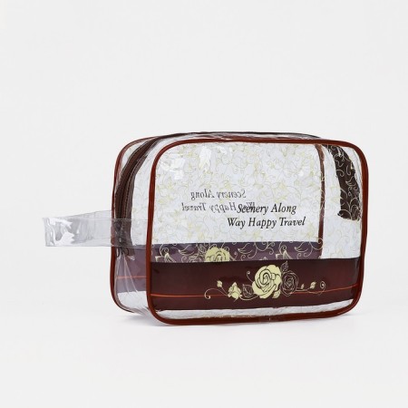 Lightning cosmetic bag, brown color