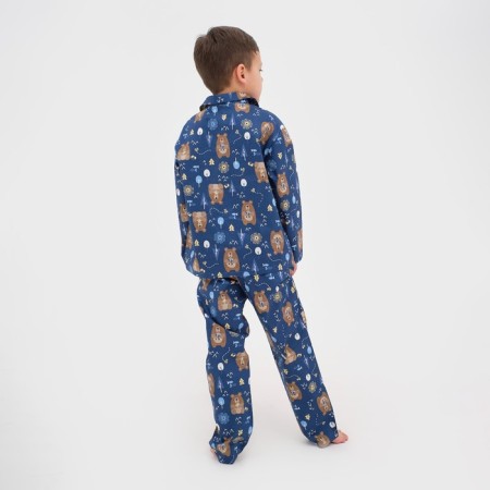Pajama nursery (shirt, trousers) KAFTAN "Bears", p. 110-116, blue-4