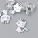 Decor for creativity metal, enamel, rhinestone "White cat" 2x1.7 cm