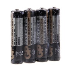 Salt battery GP Supercell Super Heavy Duty, AAA, R03-4S, 1.5V, Spike, 4 pcs.