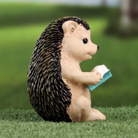 Garden figure "Hedgehog reads the book" 10x9x14cm-3