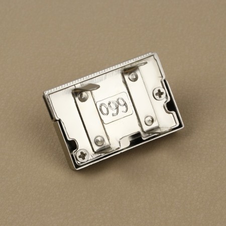 Bag's fastener, 4 × 2.8 cm, pearl silver color-5