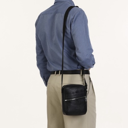 Male bag with lightning, black color-6