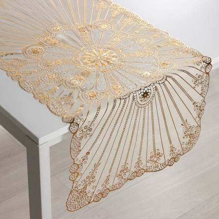 Openwork napkin for the table "Rays", 84 × 40 cm, PVC, gold color-3