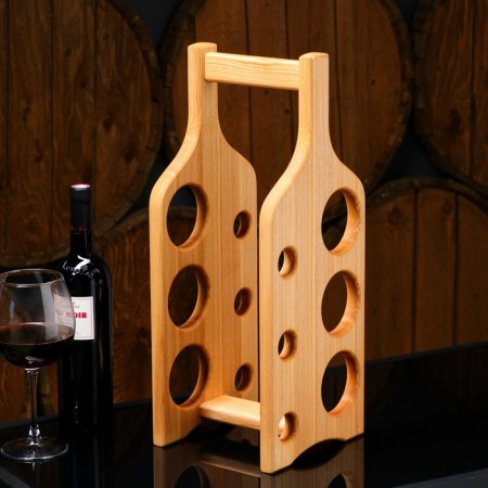 Suvignon bottle stand, 6 bottles, array of ash-1