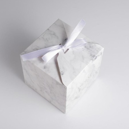 Gift folding box, packaging, “marble”, 12 x 12 x 12 cm-3