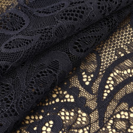Lace elastic fabric, 230 mm × 2.7 ± 0.5 m, black color-1