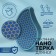 Glass Nano-rub for legs, 10.5 × 5.5 × 3.3 cm, blue color