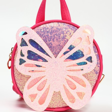 Baby backpack on lightning, bright pink color-4