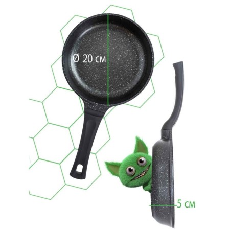 Fusion fp2000l pan, with a lid, anti -stick coating, d = 20 cm, black color-8