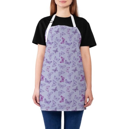 Apron of a kitchen with a photo print "Summer butterflies", adjustable, size OS