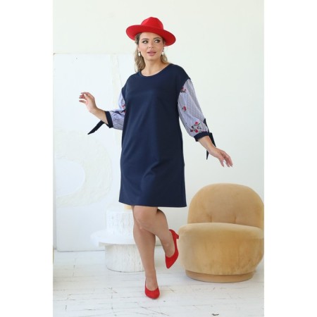 Women's dress, size 62, blue color-2