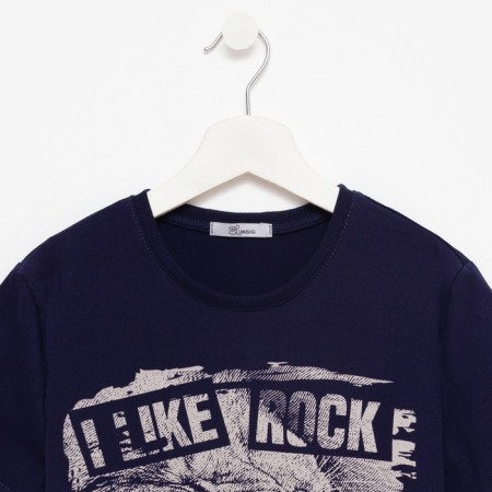 T-shirt for a boy, blue color, height 134-140 cm-1