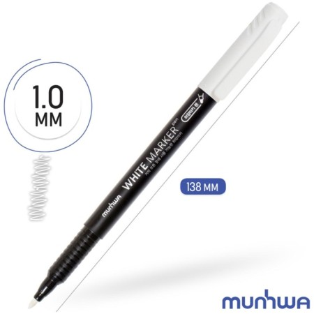 Permanent marker munhwa, 1.0 mm, bullet, white-4