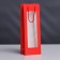 A package for a bottle with a plastic window 12.5 × 8.5 × 36 cm, red