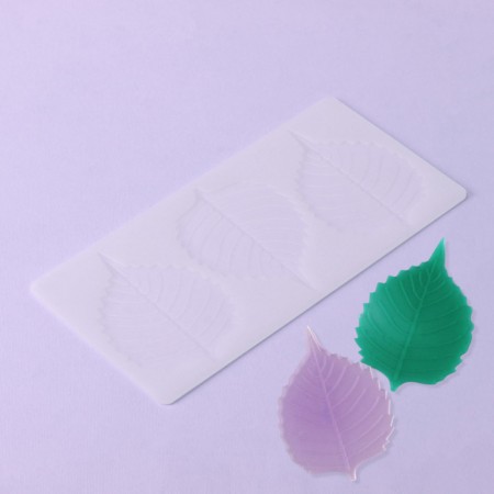 Chocolate form "Topropolitan Leaf", silicone, 3 cells, 23 × 11 × 0.3 cm, white color-1