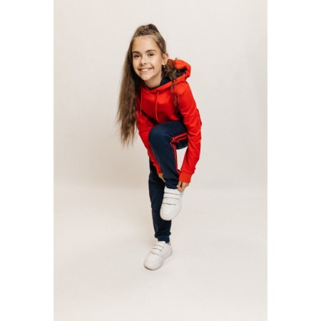 Sports suit for girls ise, height 158-164 cm, red color, blue-4